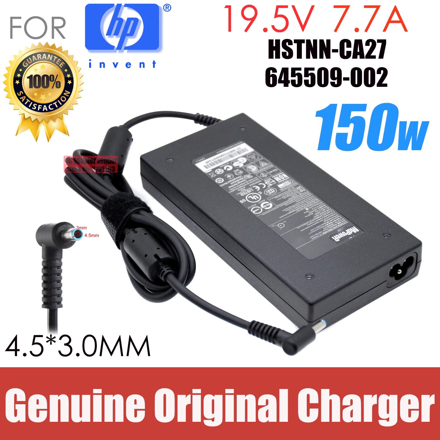 Genuine 775626-003 776620-001 19.5v 7.7a ac power adapter for hp TPN-DA03 Q173 Q174 ZBOOK 15 G3 G4 OMEN 15 PAVILION 15T charger