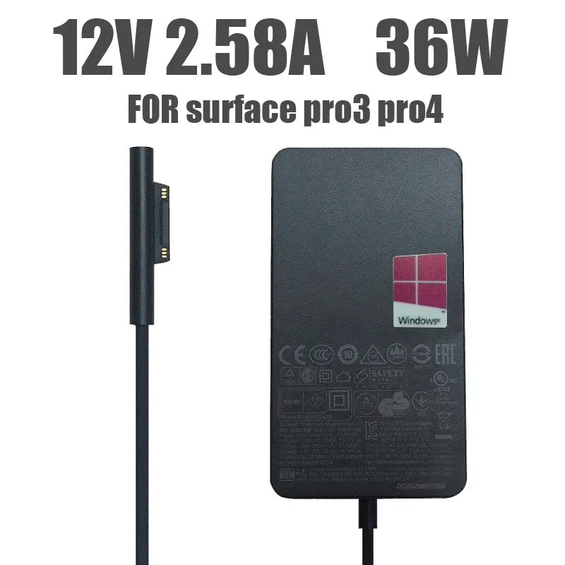 12V 2.58A 36W battery charger for Microsoft Surface Pro 3 Pro 4 core i5 i7 1631 1724 1625