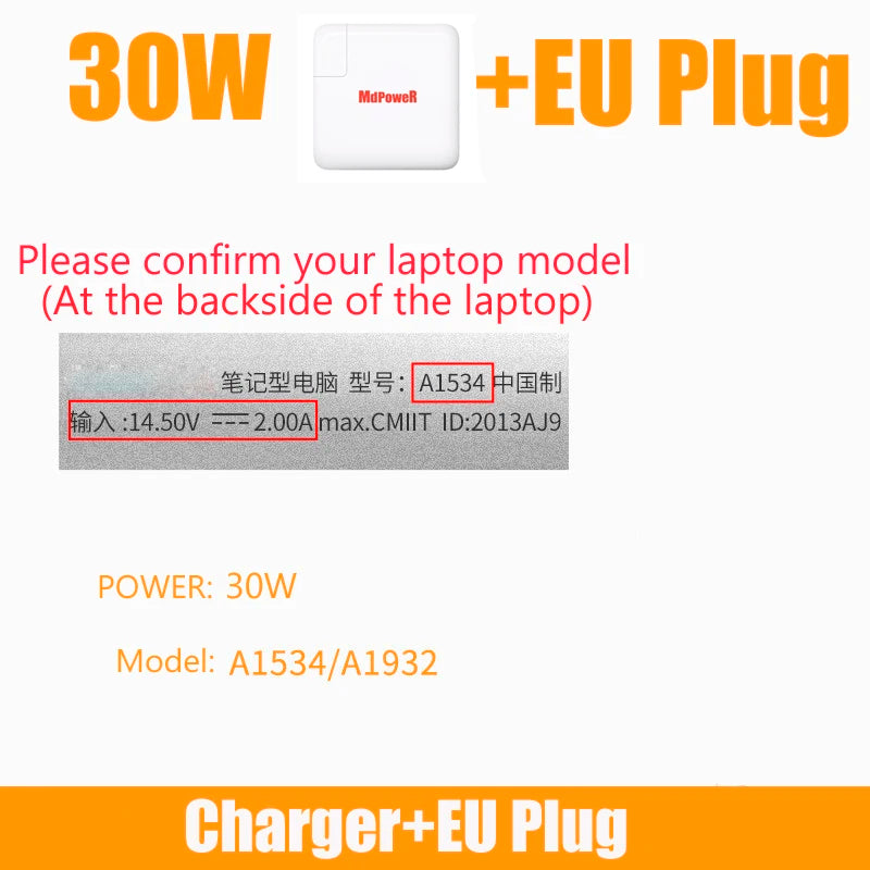 29W 30W 61W 87W USB-C Laptop Power Adapter Type-C PD Charger For Apple Macbook 13 15-inch A1706 A1707 A1708 A1534 A1719 for iPad Pro