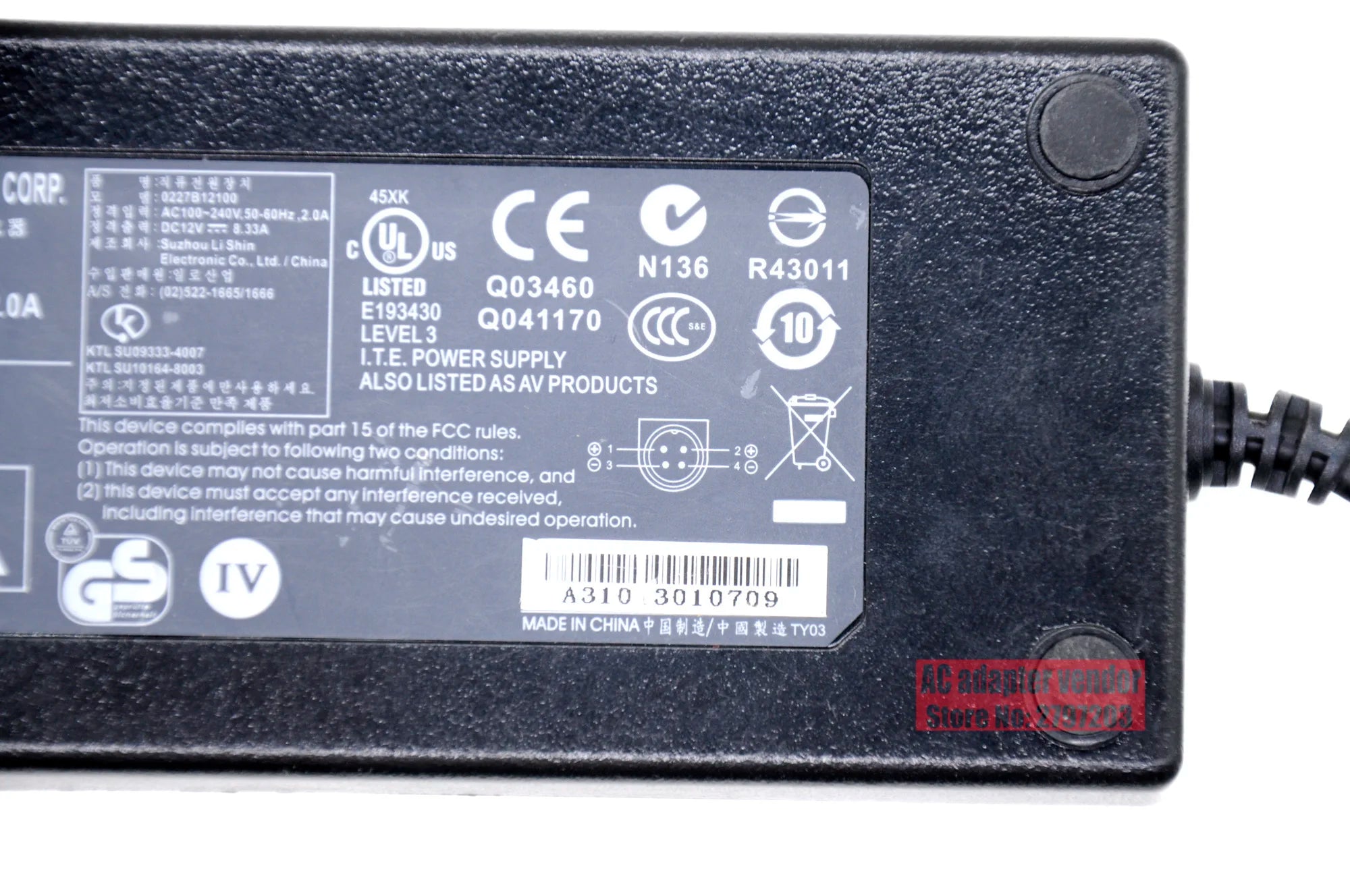 Genuine 0227B12100 12V 8.33A Li Shin Power Supply Charger EA11001E 0415B20180 For nas qnap TS-419P II NAS delta EA11003E adapter