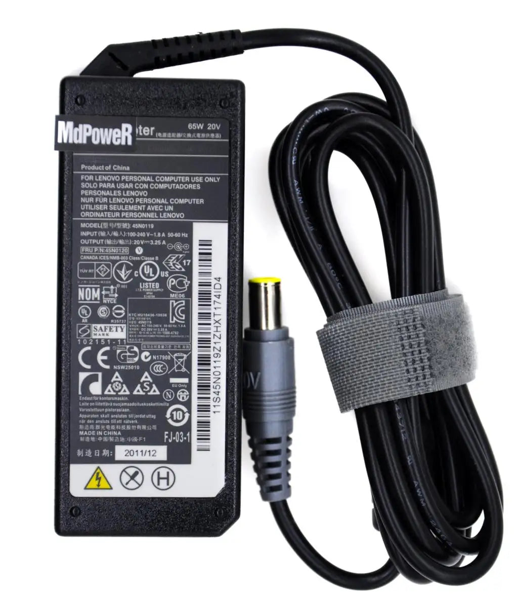 original 20V 3.25A AC Adapter Laptop Charger For Lenovo Thinkpad R60 R61 T60 T61P x220 X201i X61s x200 X60 X61 E40 X301 45N0119