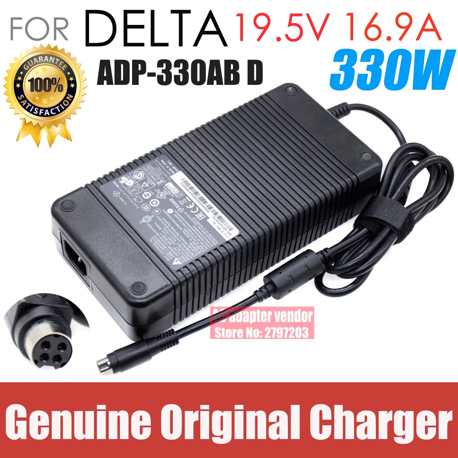 Genuine 19.5V 16.9A 330W DELTA AC Adapter For MSI GT80 GT80S GT73VR GT62VR SERIES GAMING Laptop Adapter Clevo P775DM3 A17-330P2A