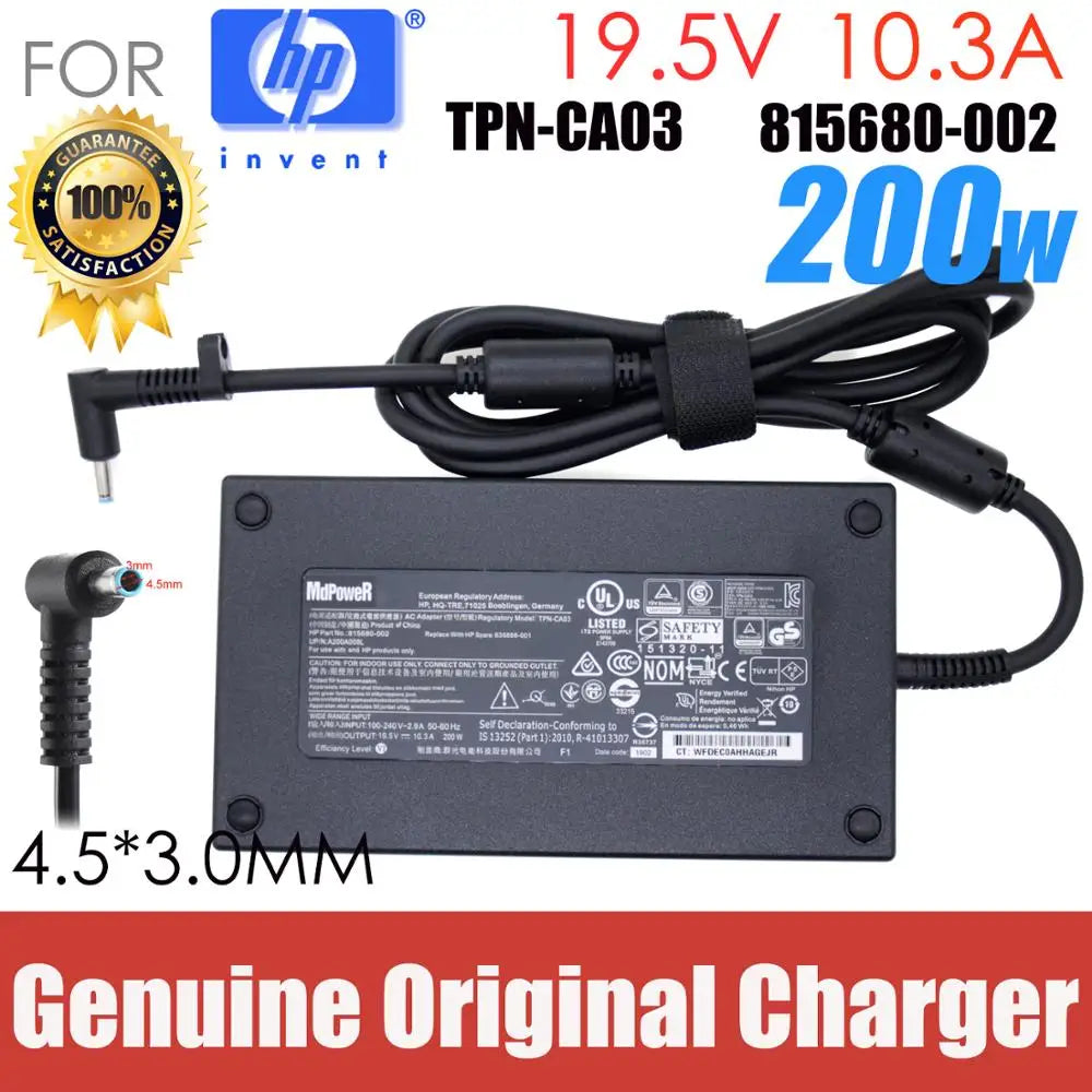 NEW AC adapter TPN-DA10 FOR HP TPN-CA03 928429-002 815680-002 19.5V 10.3A 200W zbook17 G6 G4 G3 G5 OMEN AIR PRO PLUS 456