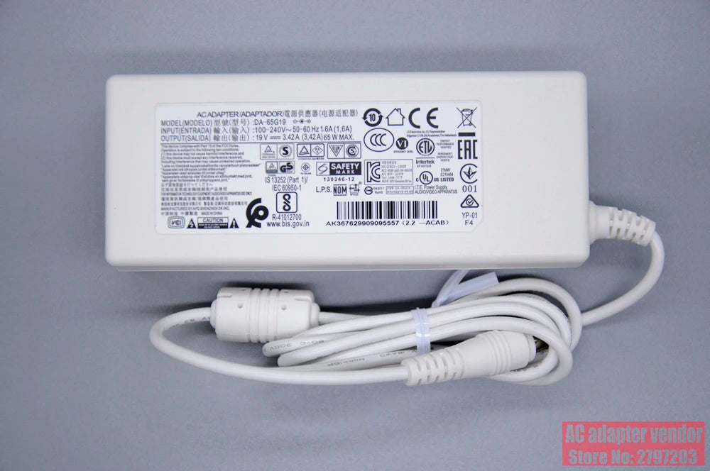 new Original FOR LG 19V 3.42A LCAP39 DA-65G19 PA-1650-68 49LF5100-CA ADS-65FAI-19  AC adapter Power supply Charger White Black