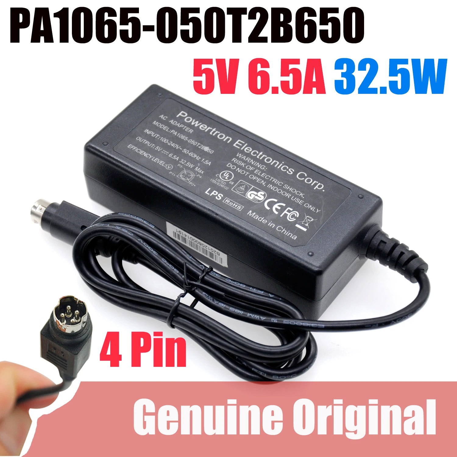 Genuine 5V 6.5a ACP70 PEC ac power adapter ACP075EU PA1065-050T2B650 for dell D3000 XPS DOCKING STATION ACP075EU ACP70 charger