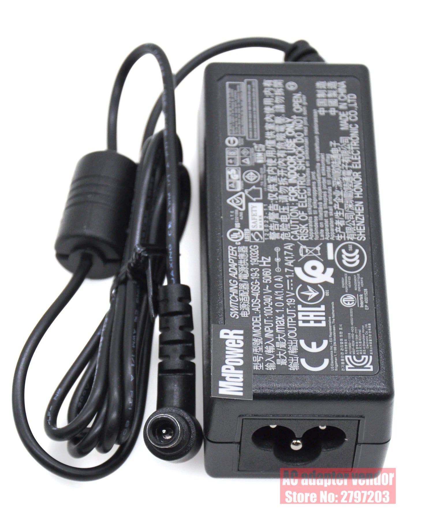 new Original FOR LG 19V 1.7A ADS-40SG-19-3 19032G AC adapter Power supply Charger cord