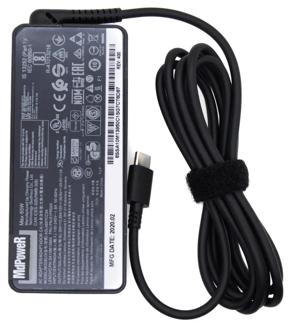 Original 65W 20V 3.25A TypeC AC Adapter Laptop Charger for Lenovo ThinkPad X280 X380 X390 X395 L580 ADLX65YLC3A ADLX65YCC3D