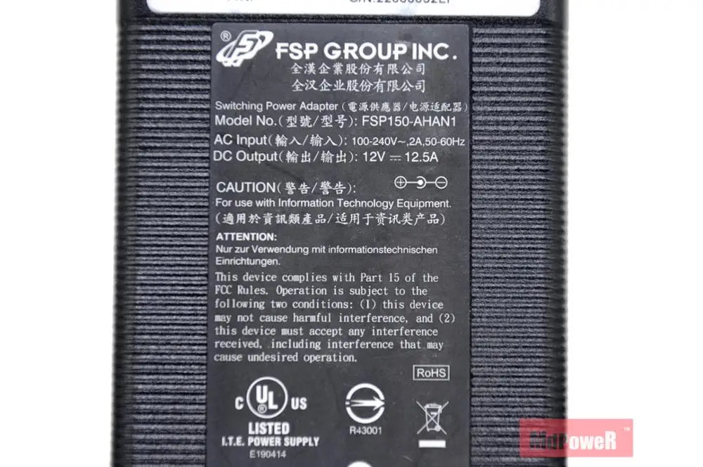 Original FSP150-AHAN1 ac power supply 12v 12.5a 150w fsp ac adapter 22000082LF for DROBO 5D THUNDERBOLT charger