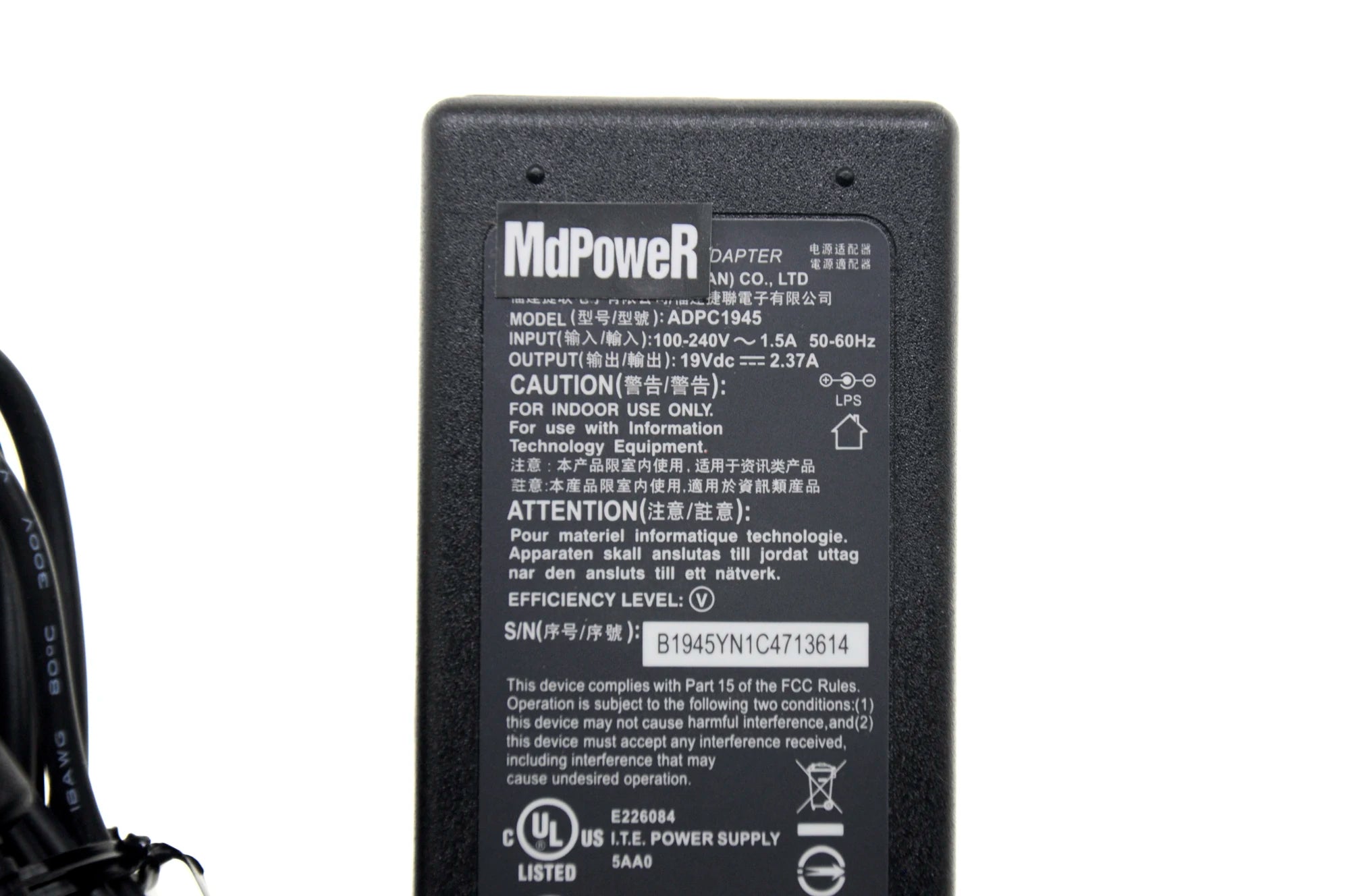 Genuine ADPC1936 19V 2.37A AC Adapter For PHILIPS 220C4LSB/93 226V4TFB/93 226V4TFB 220C4LSB LCD Monitor AC Power Supply Charger