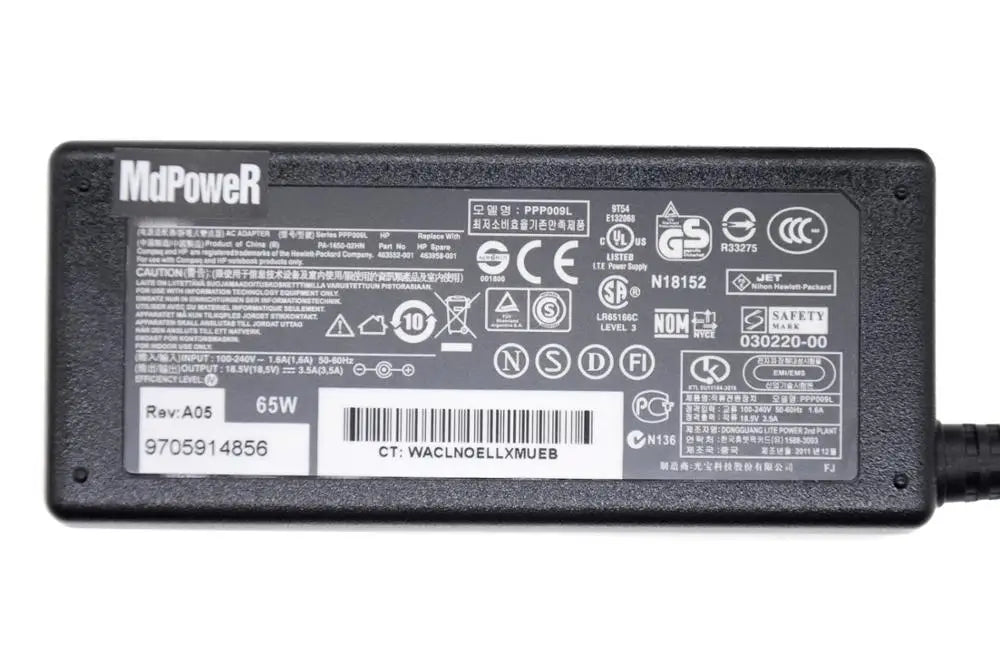 Original 18.5V 3.5A 65W 7.4x5.0mm AC adapter laptop charger For HP nc4400 nc6400 NX6320 nx6320 NX6325 NX7400 TC4400 PPP009D