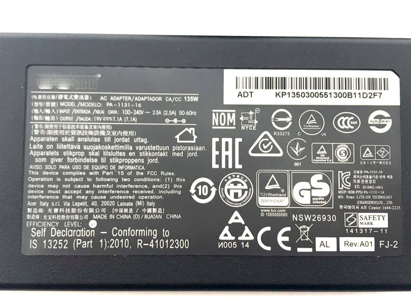 Genuine PA-1131-16 FSP135-ASAN1 19V 7.1A 135W power supply for Acer ASPIRE L100 L320 L3600 L310 VN7 V15 laptopAC adapter charger