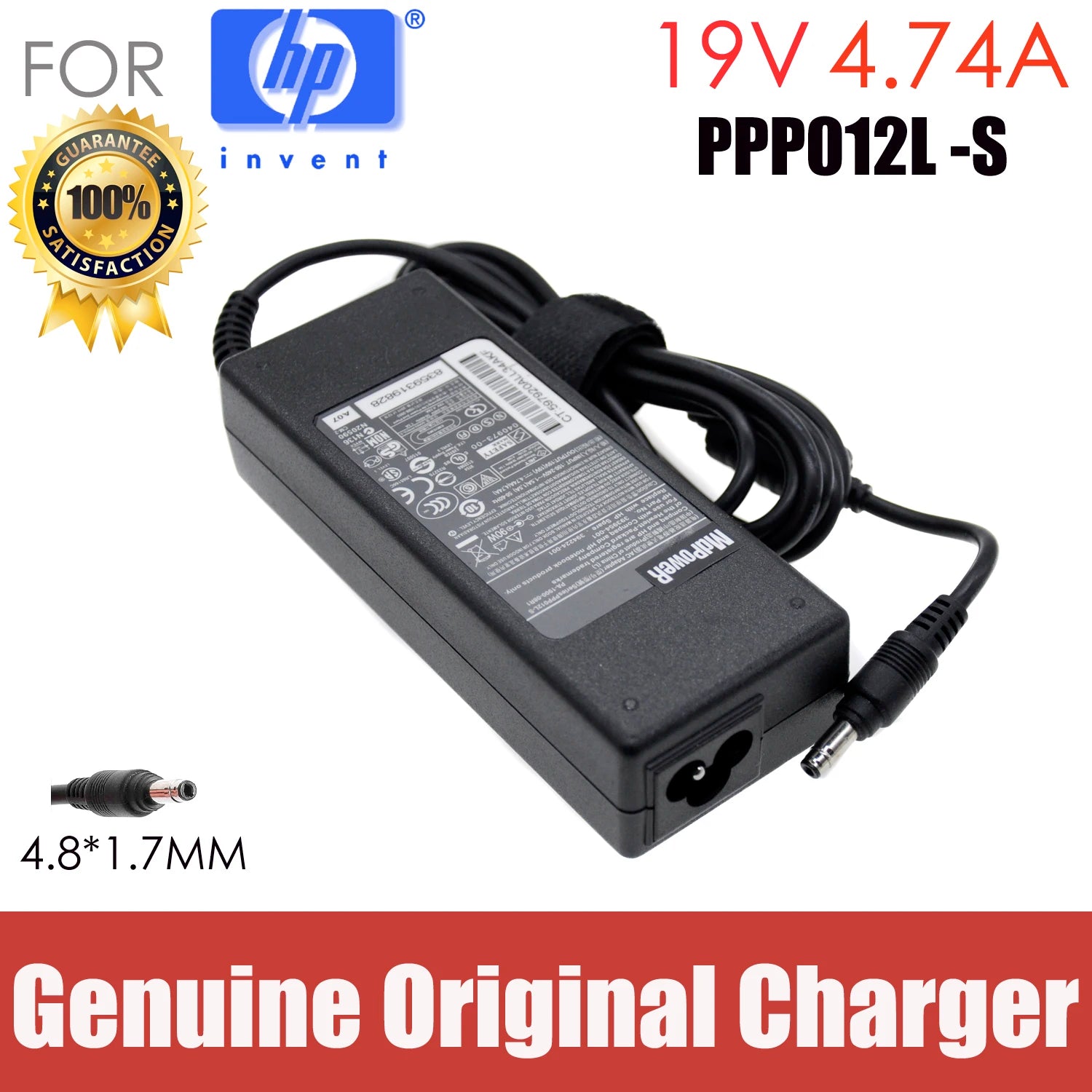 Original 19V 4.74A 90W 4.8x1.7mm Ac adapter laptop charger For HP CQ321 CQ511 CQ541 DV2000 dv2400 dv2500 dv2600 DV2700 dv2805TX