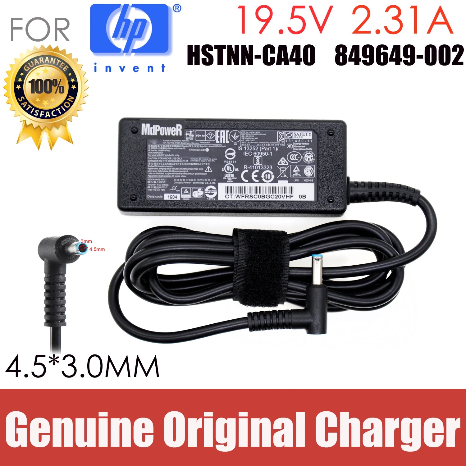 Original 19.5V 2.31A 45W FOR HP TPN-C126 TPN-Q167 HSTNN-DA40 450 G5 TPN-W125 TPN-LA03 TPN-DA16 laptop AC adapter charger supply