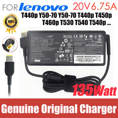 Original 20V 6.75A 135W For Lenovo Thinkpad T440p Y50-70 Y50-70 T440p T450p T460p T530 T540 T540p Laptop AC adapter Charger