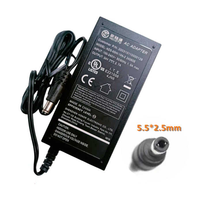Genuine HOIOTO ADS-65HI-19A-2 24065E 24V 2.7A AC Adapter Charger 5.5*2.5mm 65W Laptop Power Supply