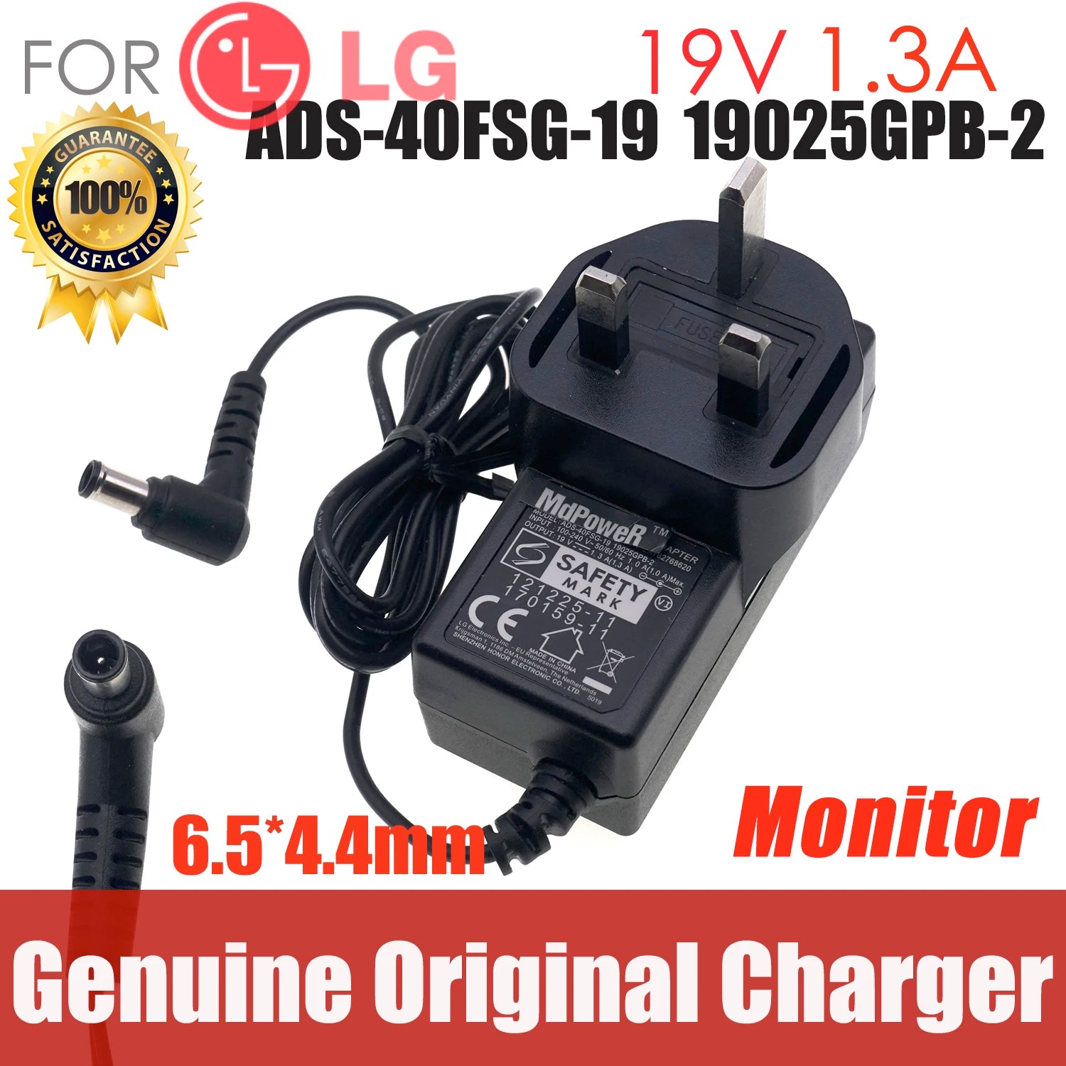 NEW Original FOR LG 19V 1.3A ADS-40FSG-19 19025GPB-2 ADS-40FSG-19 ADS-25FSF-19 Switching AC Power Adapter Charger  UK plug