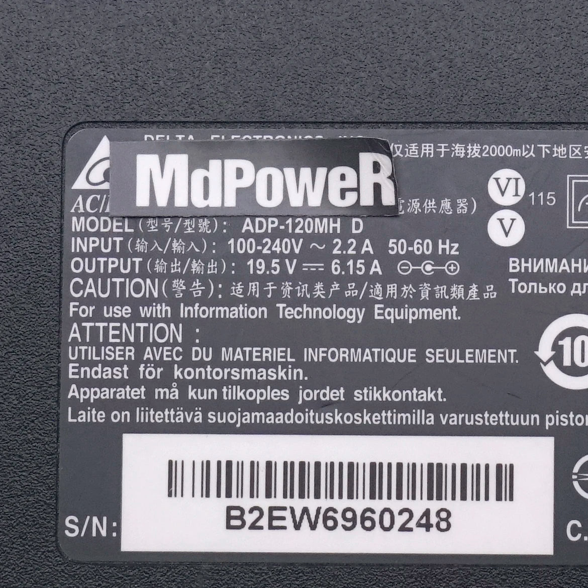 Original Delta 19.5V 6.15A ADP-120MH D AC Adapter Charger for MSI GE60 2PF/2PG/2QD GF63 Thin 9SCXR 9SCX 9SCSR 9SC power supply