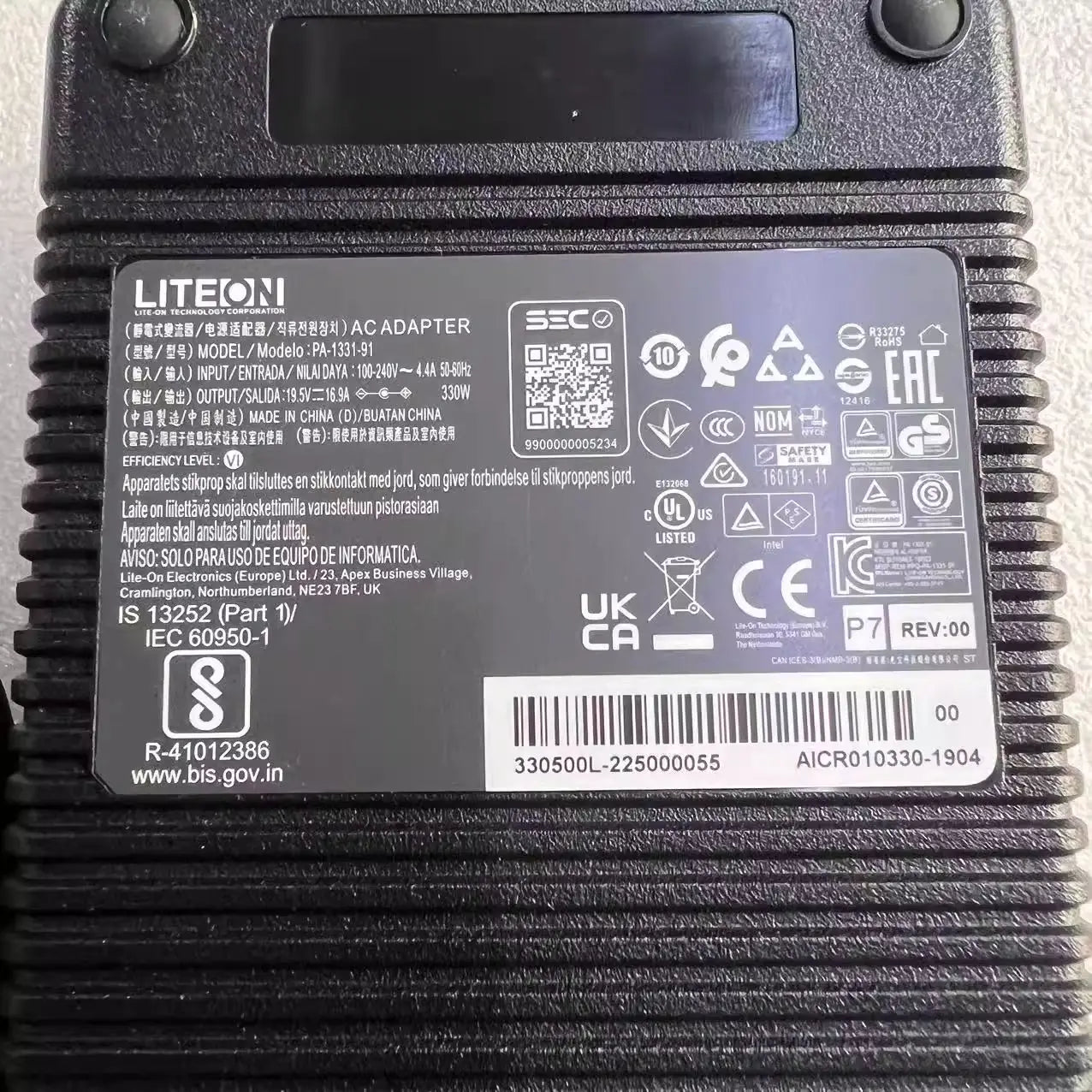 Original LITEON 19.5V 16.9A 330W PA-1331-91 AC Adapter Charger For Intel NUC 12 Enthusiast NUC12SNKi72VA Desktop Computer OEM
