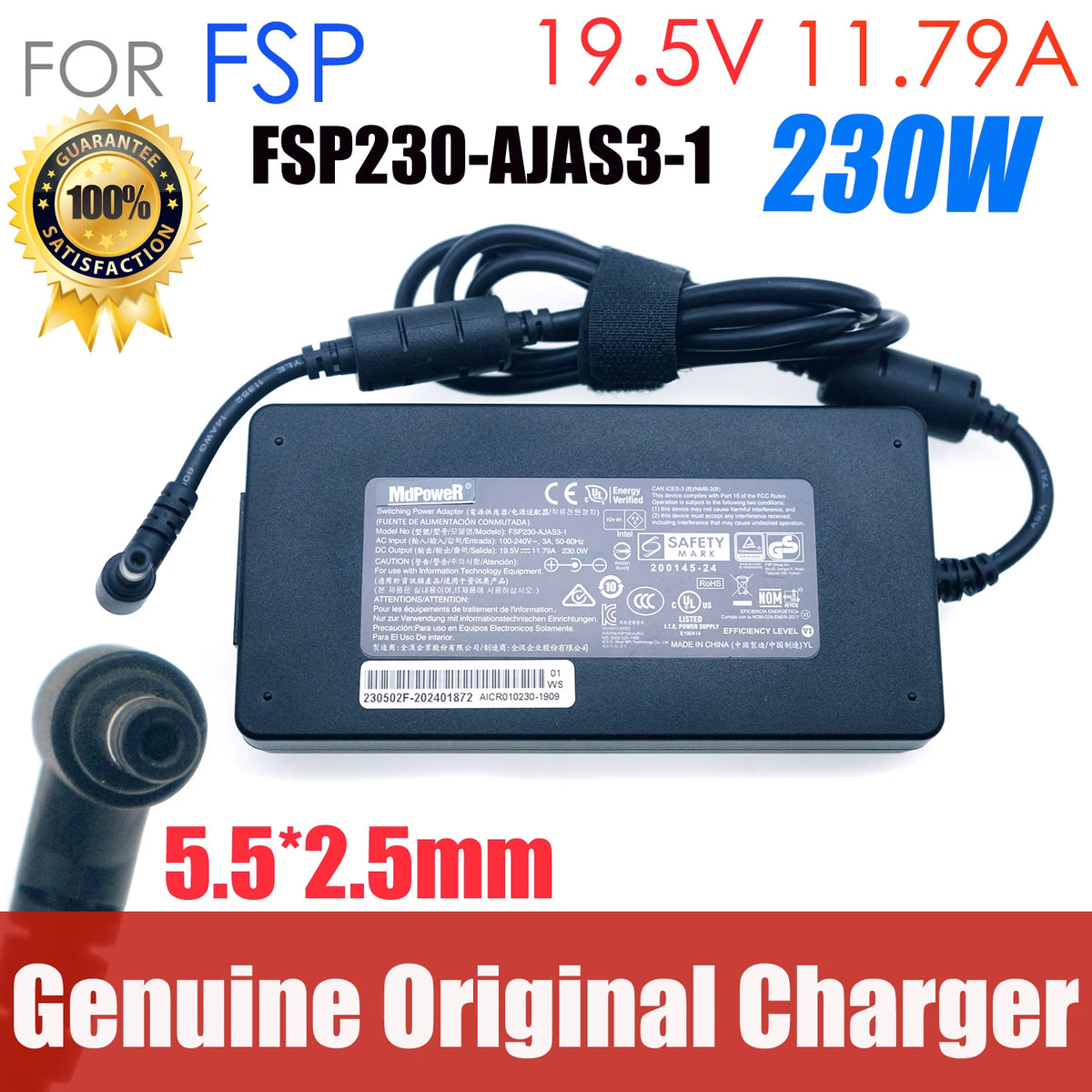 Original FSP 19.5V 11.79A 230W FSP230-AJAS3-1 Power Supply AC Adapter For INTEL NUC8I7 NUC9I7 NUC9I5 NUC8I7HVK NUC8I7HNK Charger