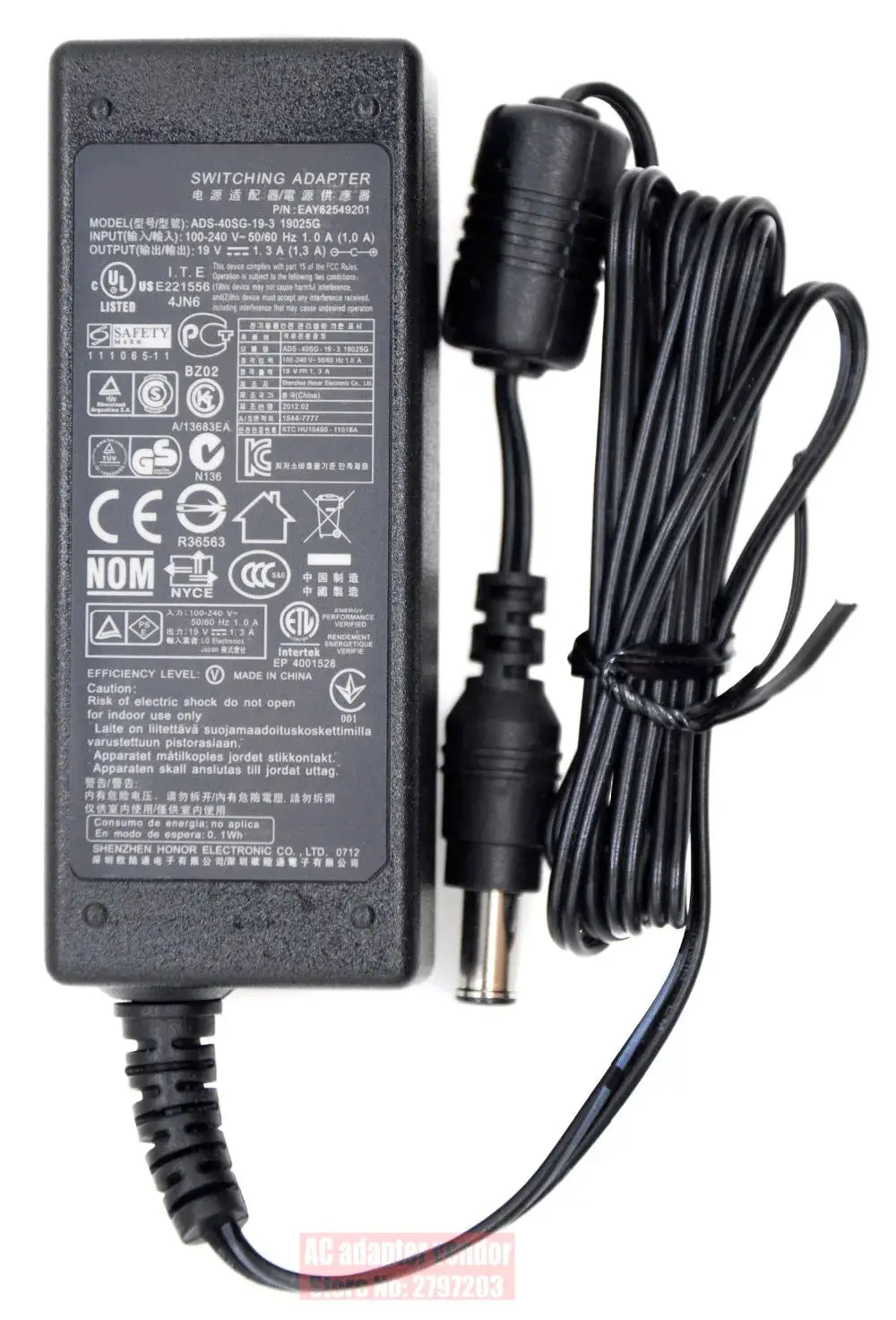 19V 1.3A ADS-40SG-19-3 19025G LCAP21 Original AC Adapter Charger For LG LCD LED Monitor E1948S E2242CA E2249 PA-1021-33 DA-24B19