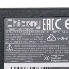 Genuine Chicony 19.5V 2.37A 45W A18-045N2A AC Adapter Charger for HP MSI laptop moniter 4.5*3.0mm AG19023C180 A045R093P