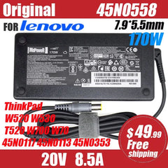 original 20V 8.5A 170W 7.9*5.5mm Laptop AC Adapter for Lenovo ThinkPad W520 W530 T520 W700 W70 45N0117 45N0113 45N0353 42T5284