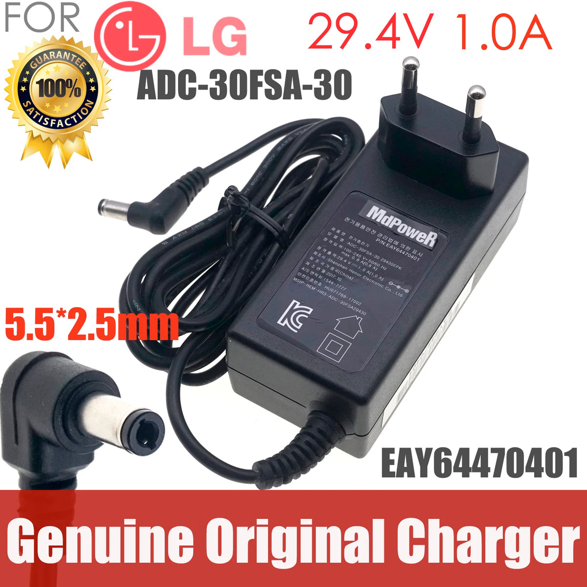 Original 29.4V 1A AC Adapter ADC-30FSA-30 29430EPK EAY64470401 For LG CordZero A9 A912 A913 A916 A927 A929 Vacuum Power Supply