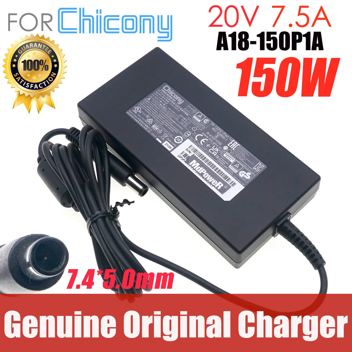 A18-150P1A Original AC Adapter Chicony 20V 7.5A 150W Charger 7.4x5.0mm Laptop Power Supply