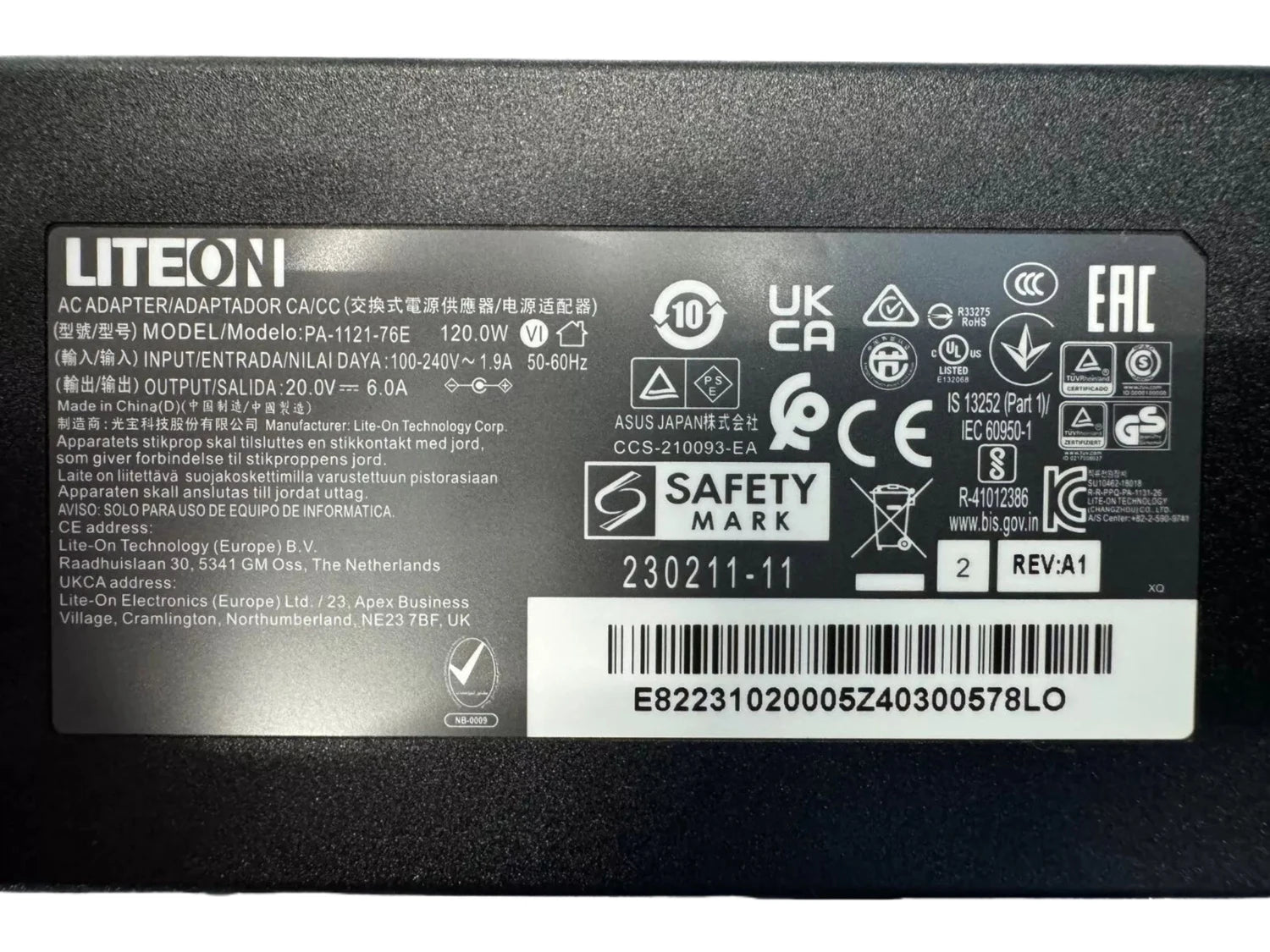 Genuine LITEON PA-1121-76E 20V 6A 120W  AC Adapter For Intel NUC Laptop Power Supply Charger PA-1121-76 5.5x2.5mm Original