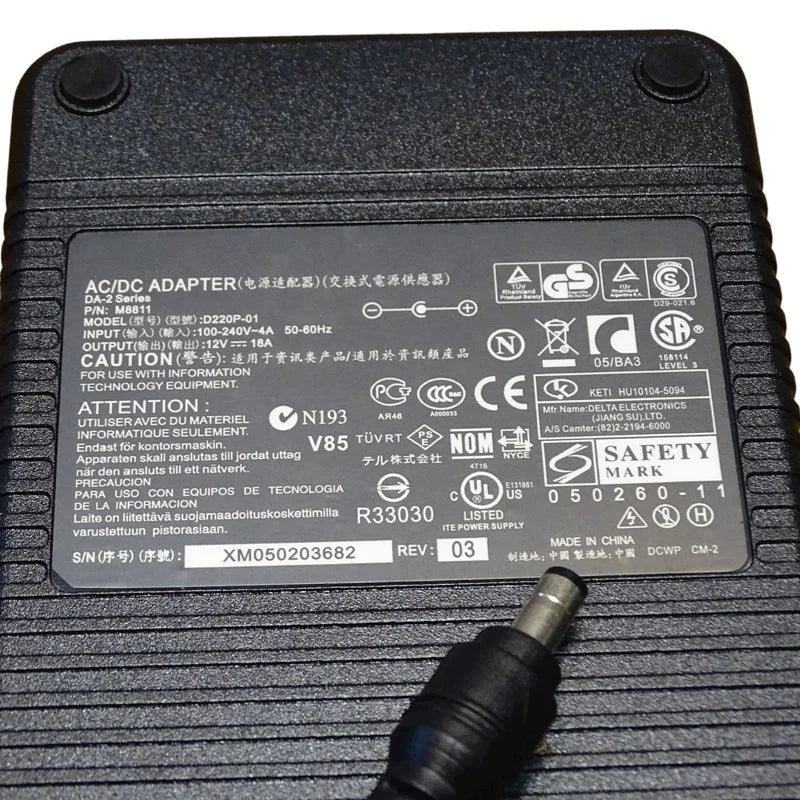 Genuine ADP-220AB B M8811 AC DC Adapter 12V 18A Charger for DELL D220P-01 DA-2 PE4C-EC060A V3.0 Power Supply