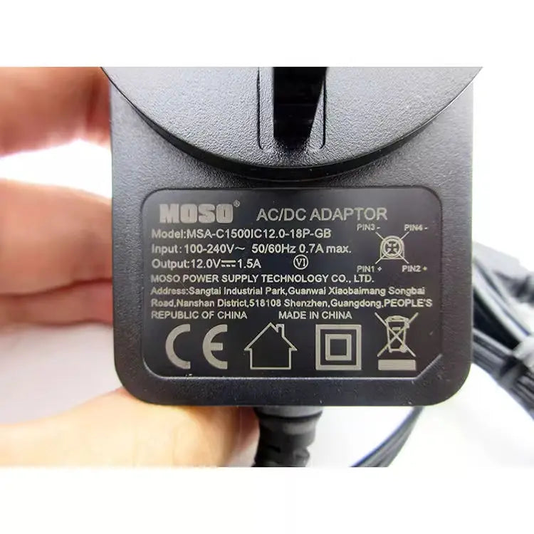 Original 12V 1.5A 18W 4-Pin AC Adapter MSA-C1500IC12.0-18P-GB Power Supply Charger For MOSO MSAC1500IC12018P MSAC1500IC12018PGB