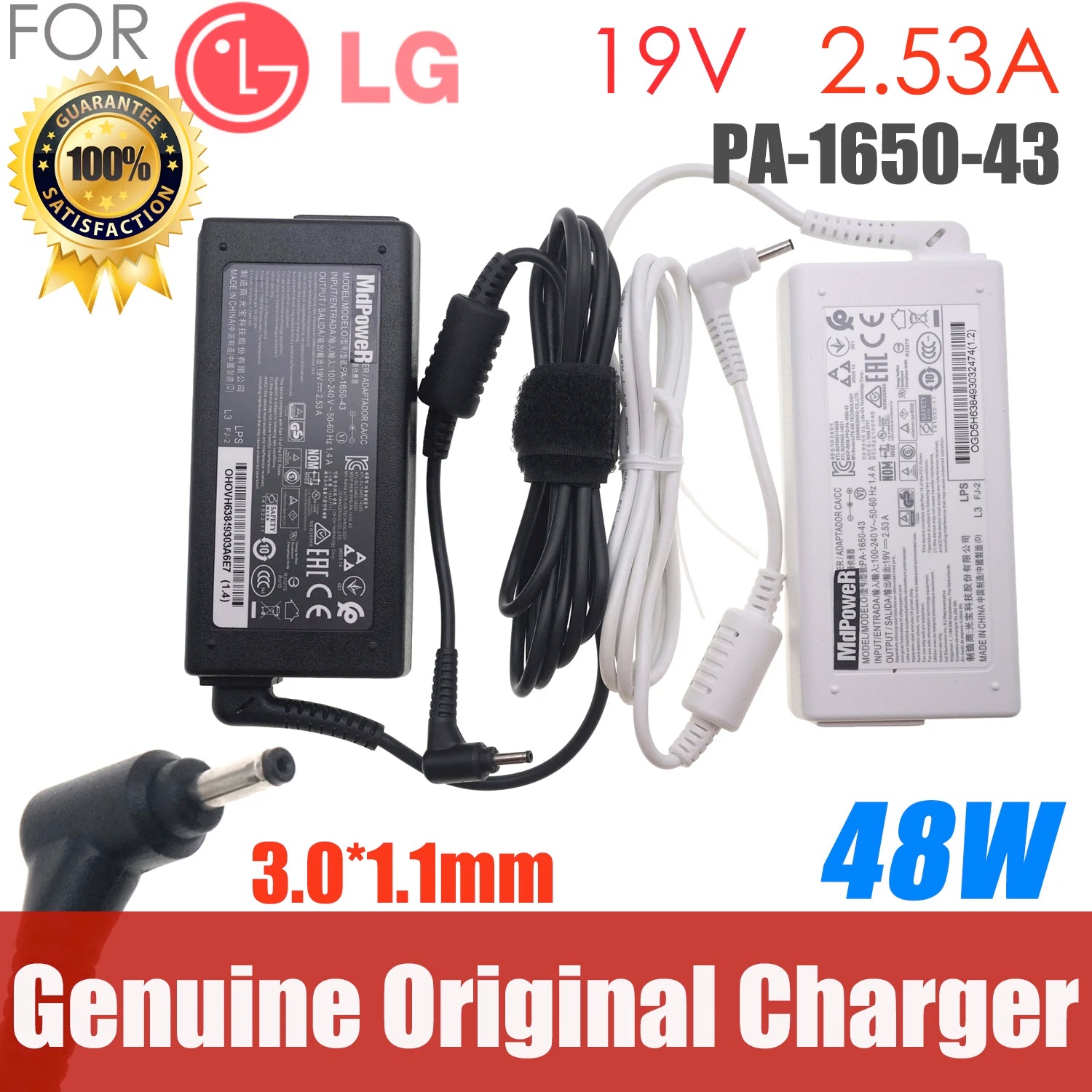 New Original 19V 2.53A FOR LG gram 17Z90N-R.AAC8U1 17Z990-R.AAS7U1 ADS-48MS-19-2 19048E PA-1650-43 AC Adapter Power supply