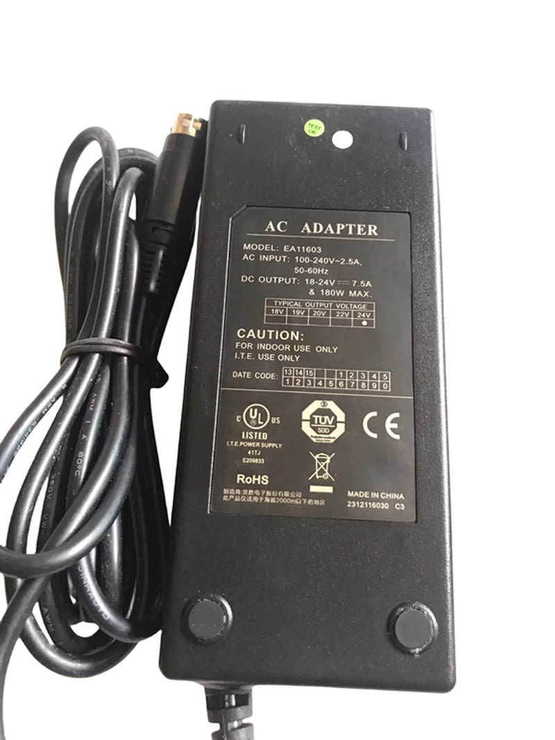 180W Replacement AC Adapter Charger For EDAC EA11603 24V 7.5A 4-PIN Power Supply