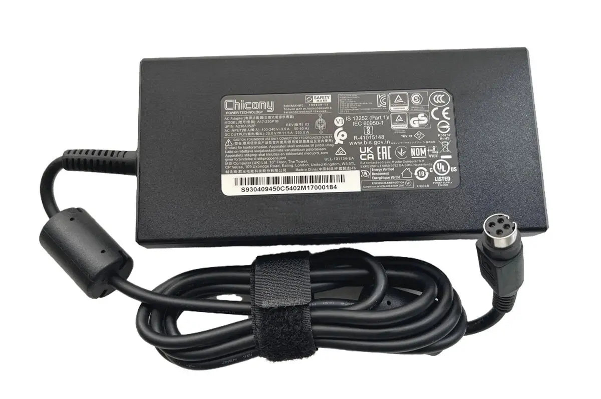 Genuine Chicony A17-230P1B 20V 11.5A 230W AC Adapter Charger For CLEVO P751DM-G P751ZM P750DM-G Power Supply 4 Pin Female Plug