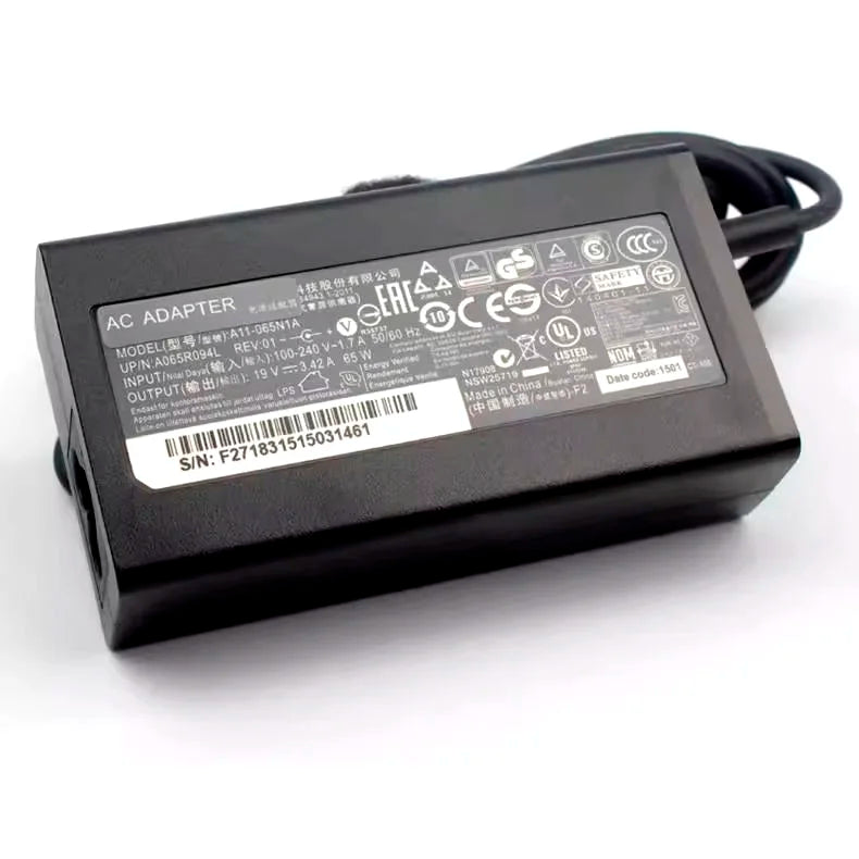 For Acer Nitro 5 AN515-31 Laptop Charger Genuine Power Supply AC Adapter 19V 3.42A 65W 5.5*1.7mm PA-1650-69 PA-1650-86 ADP-65JH