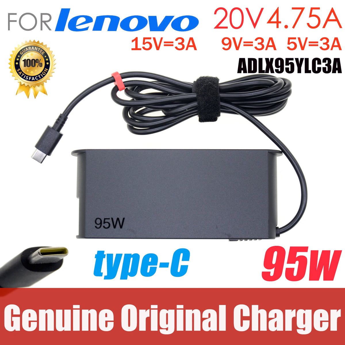 Genuine 20V 4.75A 95W ADLX95YLC3A ADLX95YCC3A Power Supply AC Adapter For LENOVO THINKPAD Y740S X1 TABLET 2016 Laptop Charger