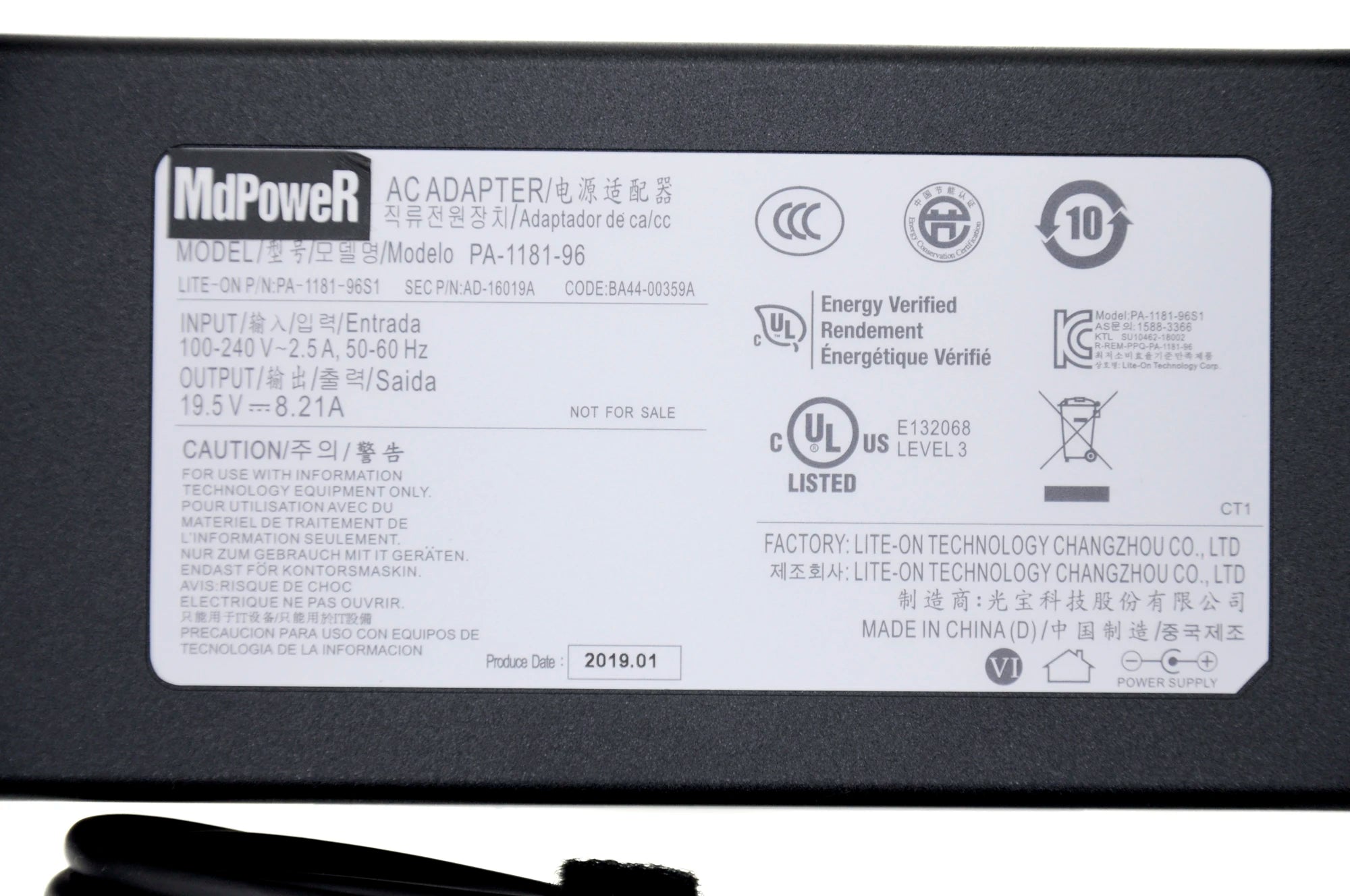 Original FOR SAMSUNG 19.5V 8.21A Laptop Charger AC adapter supply BA44-00359A PA-1181-96  PA-1181-96S1 160W