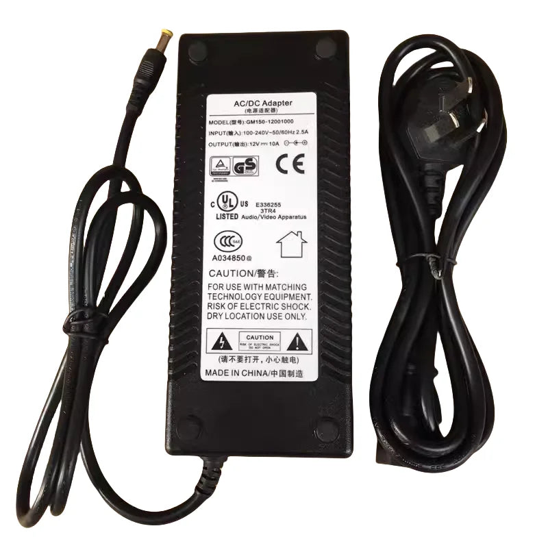 Original GM150-1201000 AC/DC Adapter GVE 12V 10A 120W Charger 5.5x2.5mm Power Supply Genuine