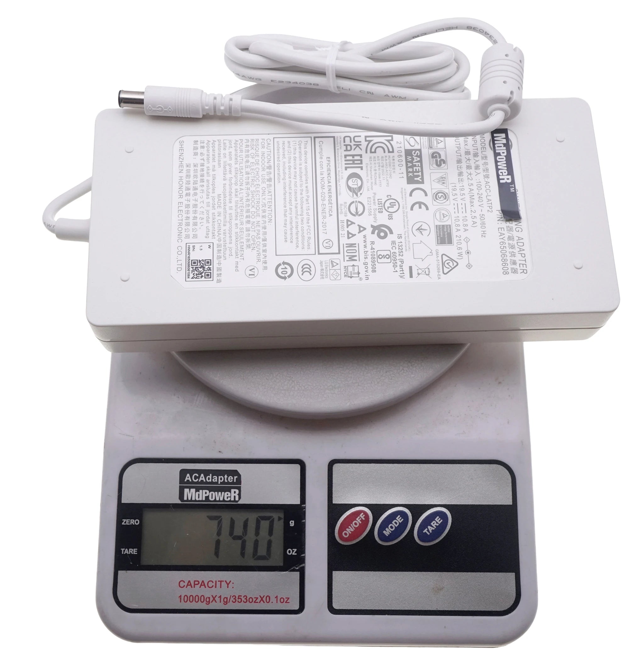 New Original ACC-LATP2 210.6W 19.5V 10.8A AC Adapter Charger for LG 38BN95C-W ACC-LATP2 LED-LCD Monitor Power Supply Genuine OEM