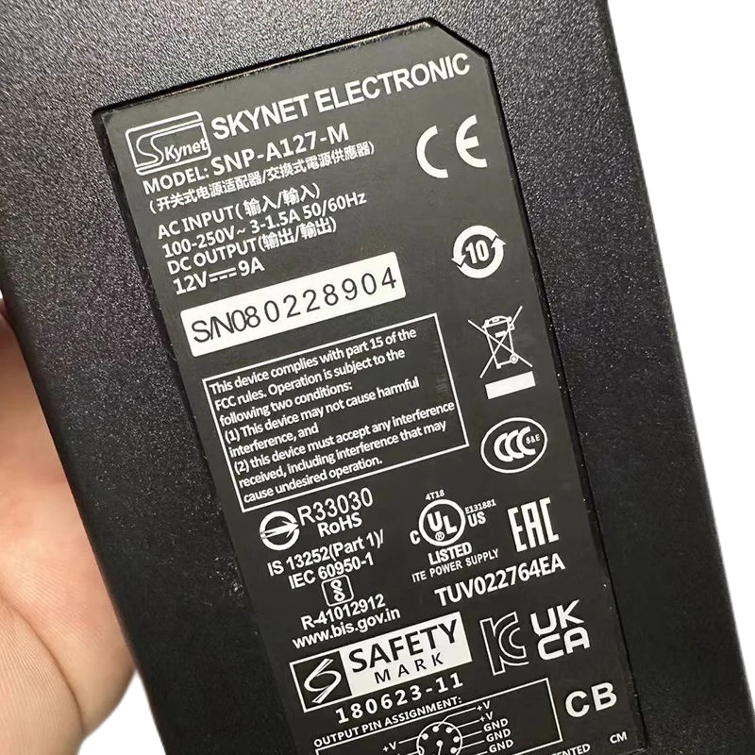 Genuine for BARCO SKynet SNP-A127-M Monitor Power Supply  AC Adapter 12V 9A 8pin Plug Charger