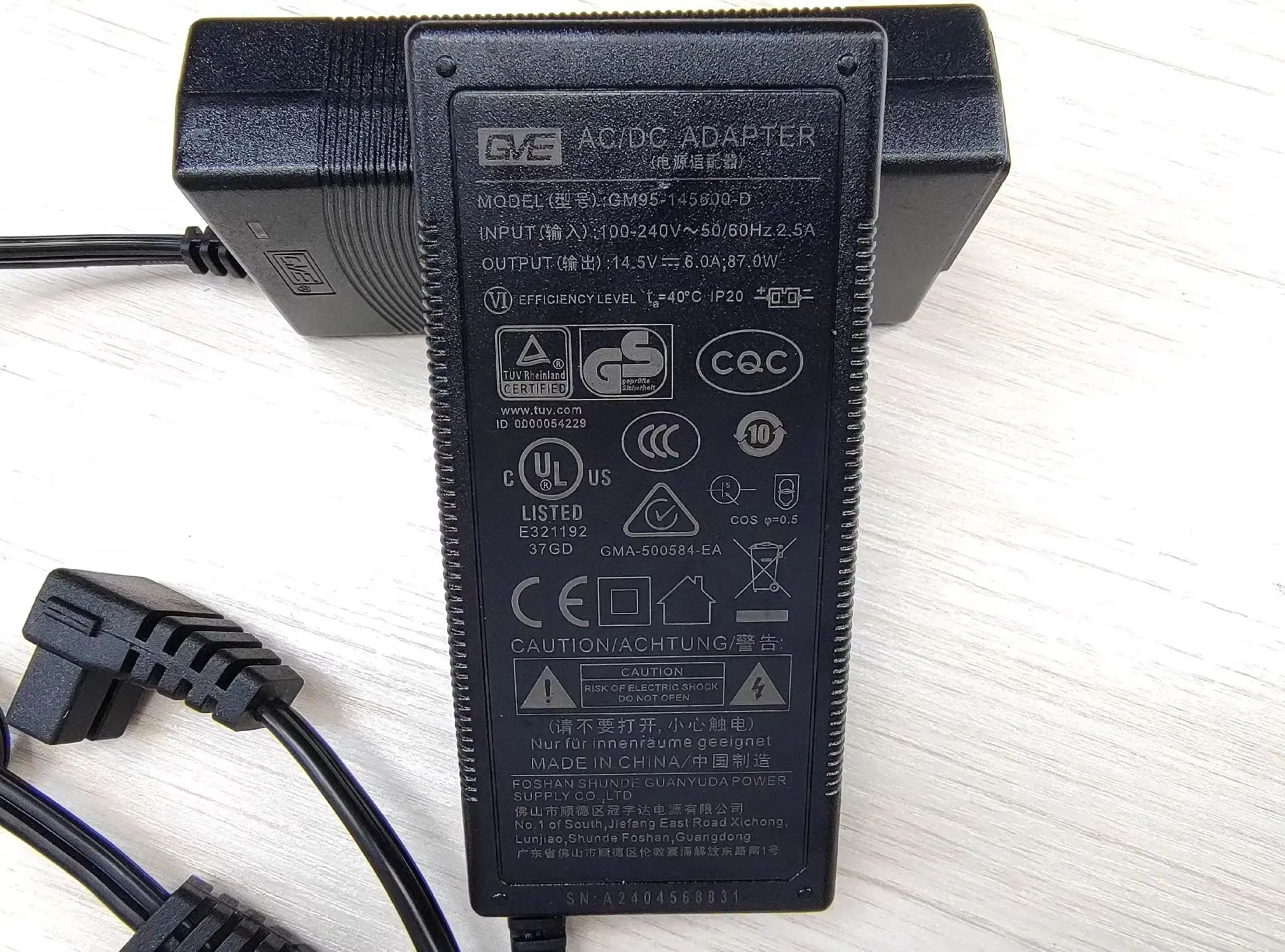Genuine GVE GM95-145600-D AC DC Adapter Car Refrigerator Charger 14.5V 6A 87W 12/24V for MCD65 MCD50 LC30 DU75-DZ Power Supply
