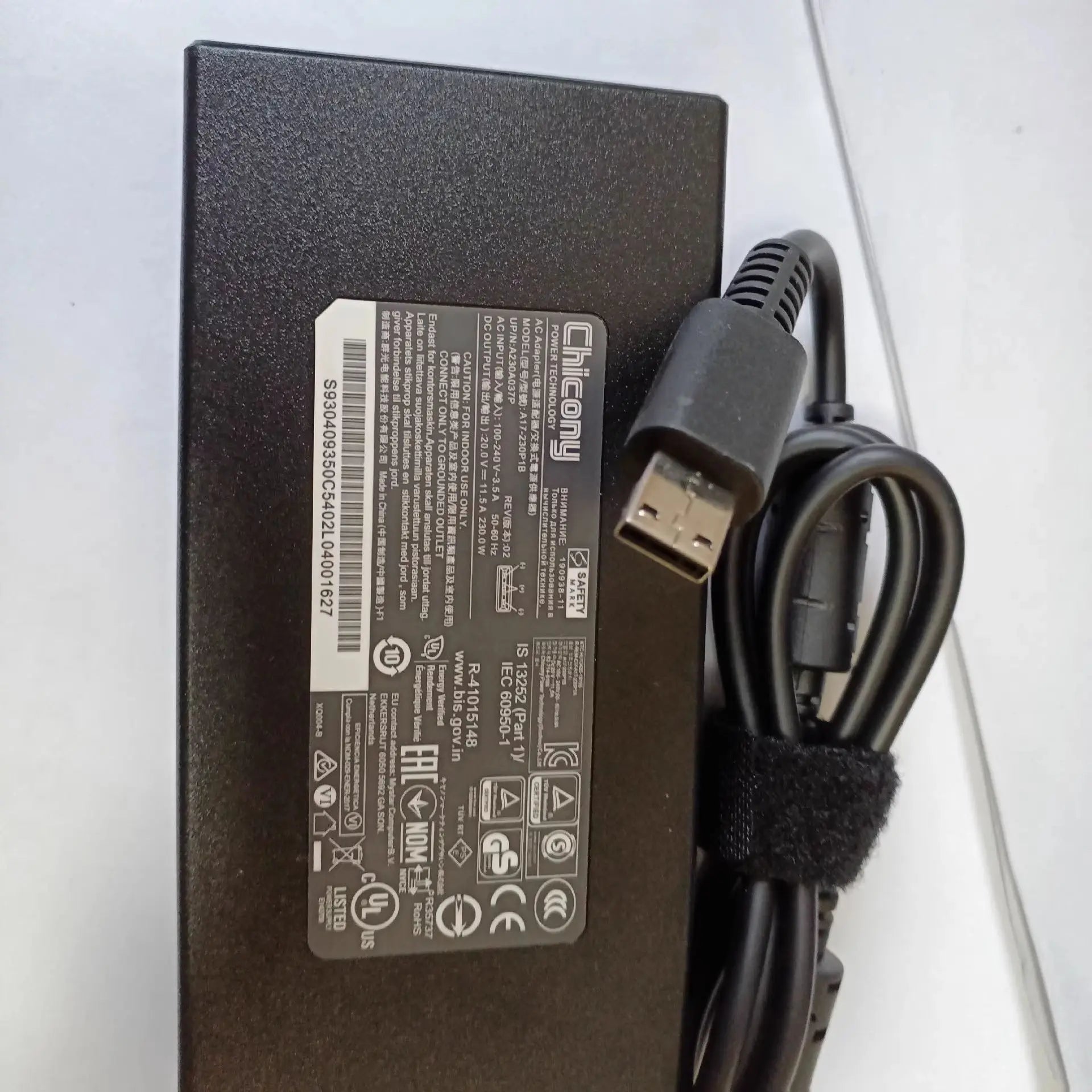 New Chicony A17-230P1B 20V 11.5A 230W AC Adapter For MSI GP76 GE66 GE76 Gaming Laptop Power Supply Charger ADP-230GB D USB Tip