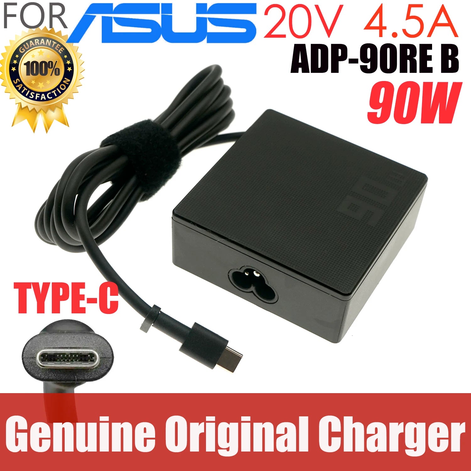 Genuine ADP-90RE B 20V 4.5A USB Type C AC Adapter Charger for Asus VivoBook S 14 M3402RA K3402ZA VivoBook S 15 M3502QA Laptop