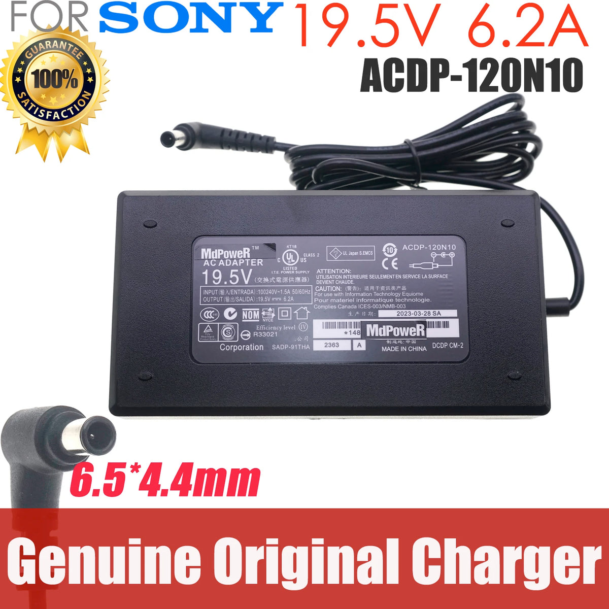 Genuine ACDP-120N02 ACDP-120N03 AC Adapter For SONY 19.5V 6.2A ACDP-120E02 ACDP-120E03 KDL-42W670A VPCY21A TV Monitor Charger