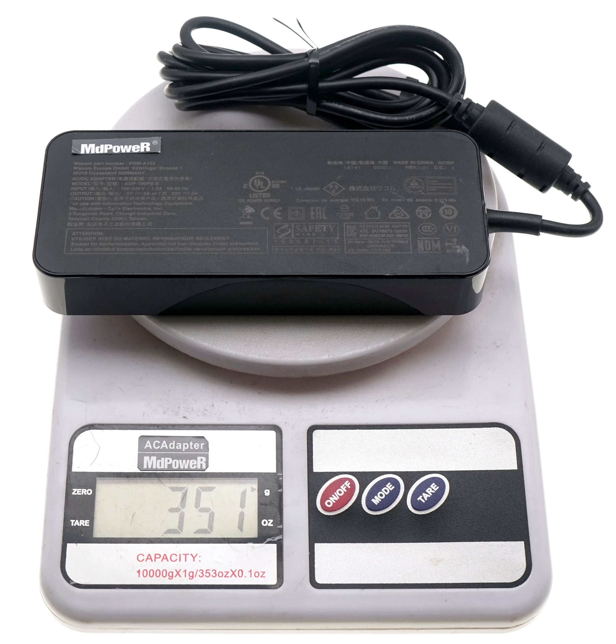 Genuine ADP-100PB B AC Adapter 20V 5A 100W for WACOM DTH W1620 W1320 Mobile Studio Pro DTH-W1620H-UK USB-C Type-C Charger