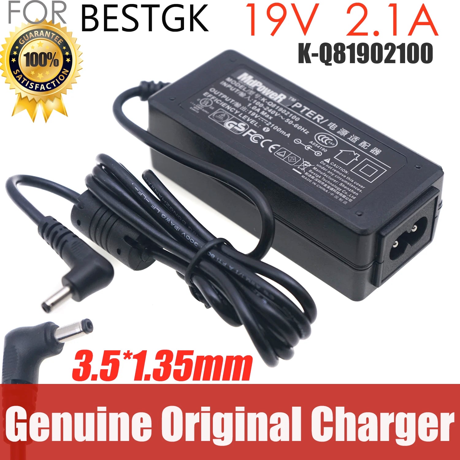Genuine BESTGK 19V 2.1A 2100mA K-Q81902100 AC Adapter Charger 3.5*1.35mm Power Supply