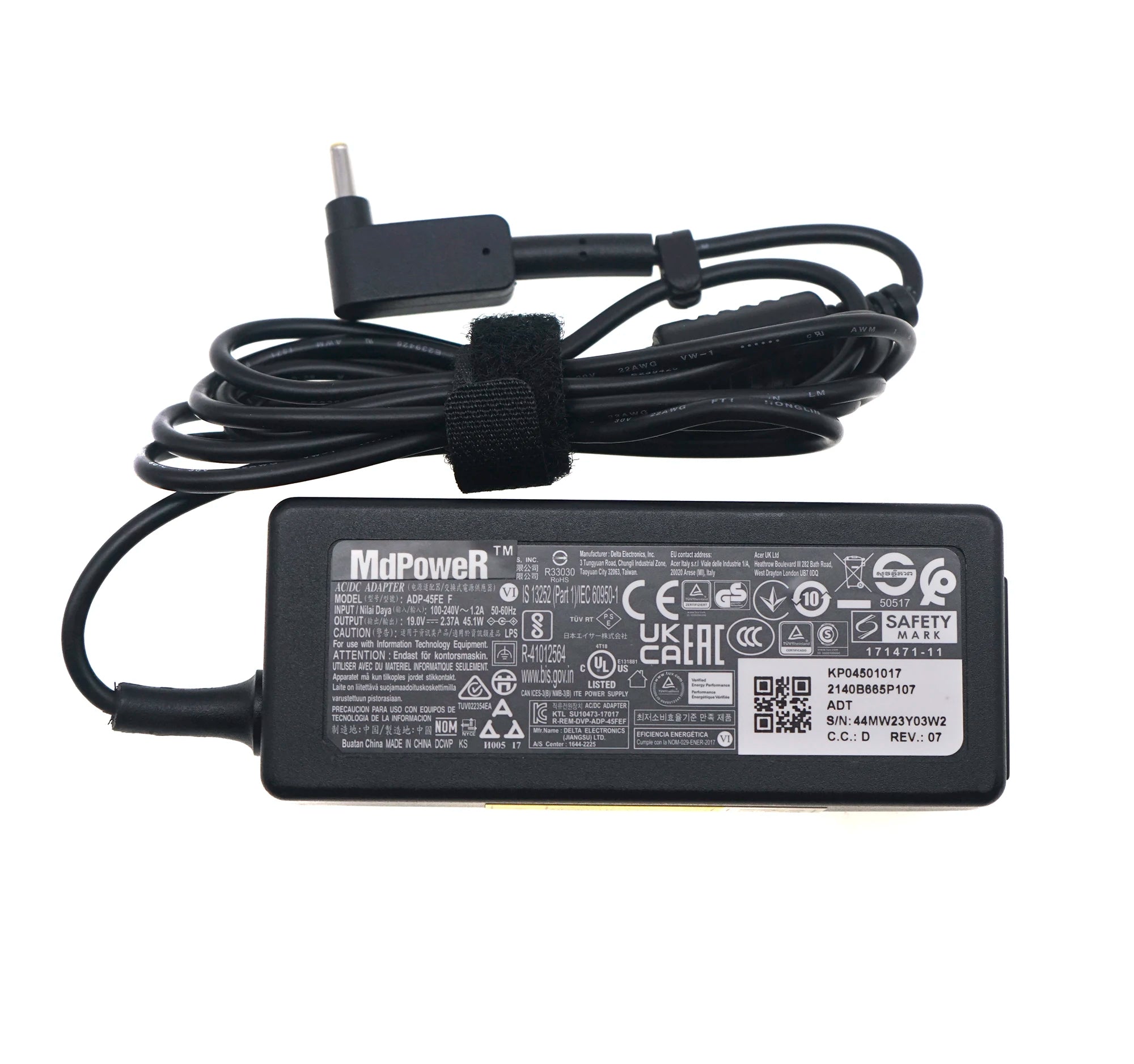 Genuine Delta 45W ADP-45FE F AC Adapter OEM Laptop Charger for Acer Chromebook 11 13 14 15 R11 A18-045N2A 19V 2.37A 3.0x1.1mm
