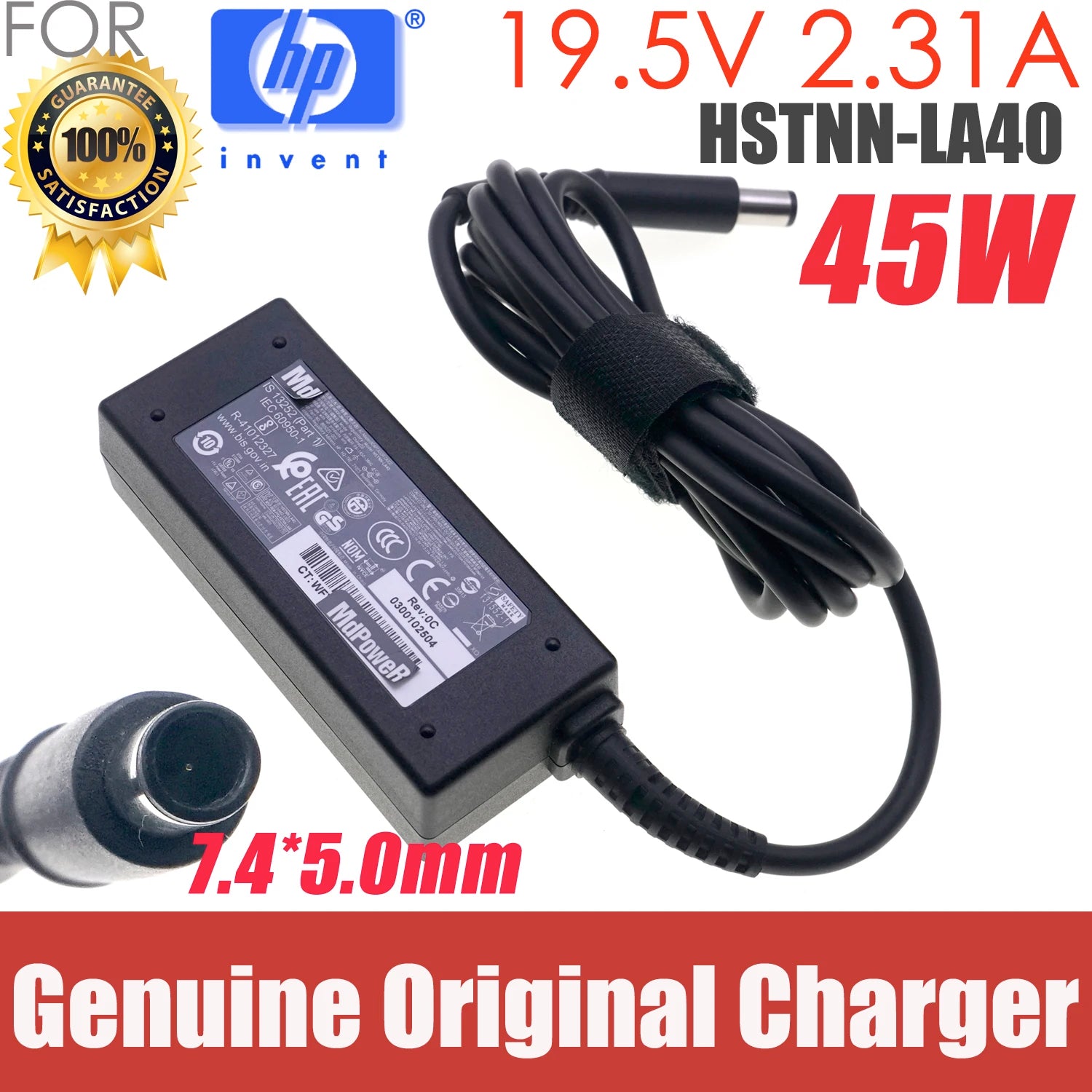 Genuine HSTNN-LA40 For HP Laptop AC Adapter 19.5V 2.31A 45W Power Charger 7.4*5.0MM HSTNN-DA35  HSTNN-DA40 HSTNN-CA40 HSTNN-AA40