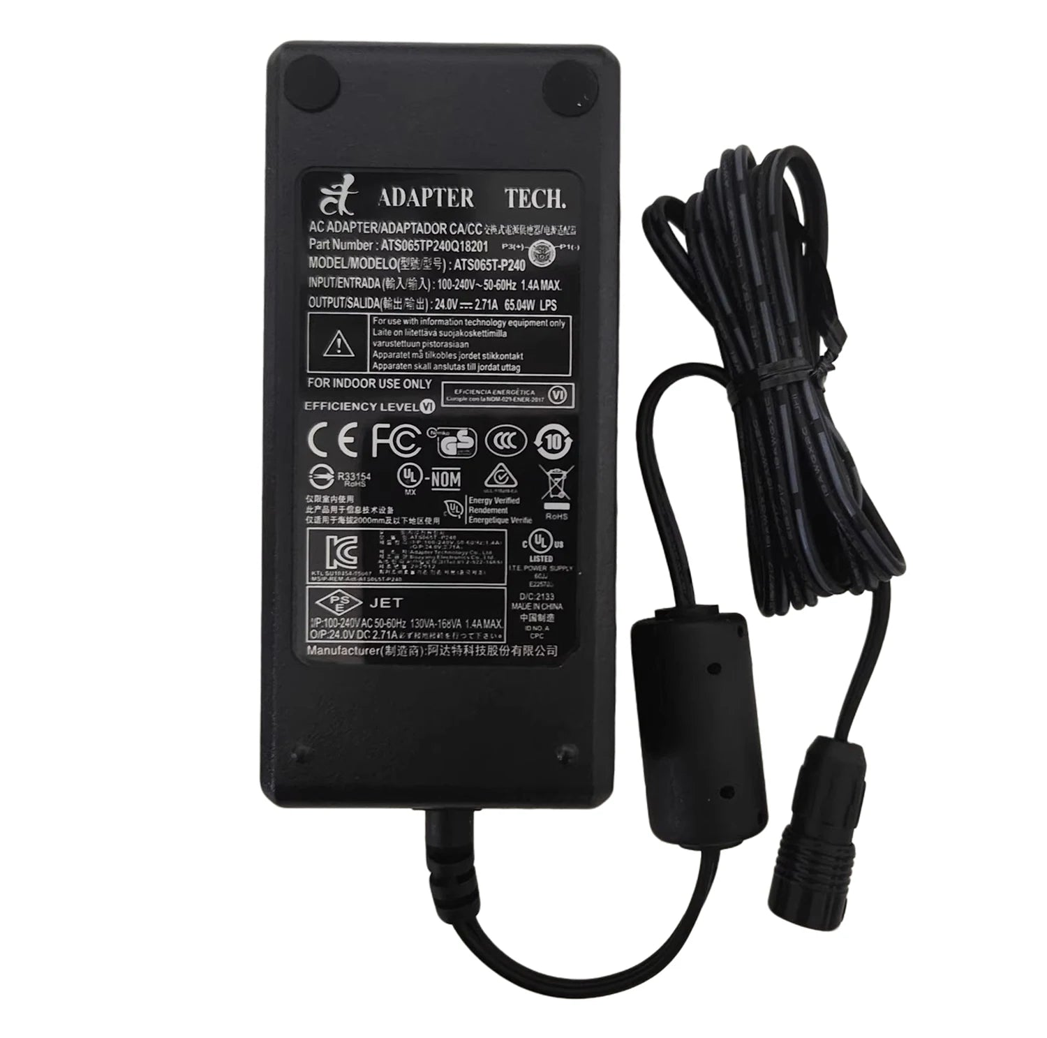 For FARO PMT ADAPTER TECH ATS065T-P240 Power Supply 24V 2.71A 65W AC Adapter Charger