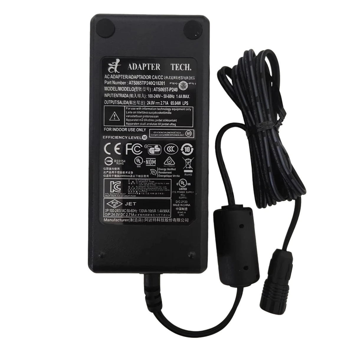 For FARO PMT ADAPTER TECH ATS065T-P240 Power Supply 24V 2.71A 65W AC Adapter Charger